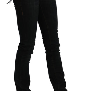 Costume National Chic Black Mid Waist Slim Fit Denim Jeans