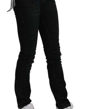 Costume National Black Mid Waist Skinny Denim Cotton Jeans Costume National 