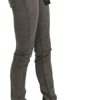 Costume National Gray Low Waist Skinny Denim Cotton Jeans Costume National 