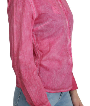 Ermanno Scervino Pink Collared Long Sleeve Shirt Blouse Top Ermanno Scervino 