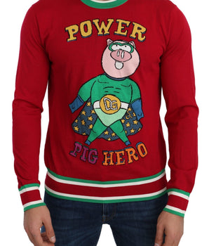 Dolce & Gabbana Elegant Red Wool-Silk Crewneck Sweater Dolce & Gabbana 