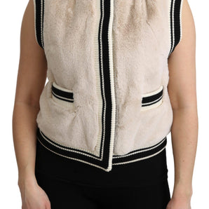 Dolce &amp; Gabbana Elegant Sleeveless Faux Fur Vest