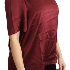 Dolce &amp; Gabbana Elegant Silk Bordeaux Blouse