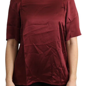 Dolce & Gabbana Elegant Silk Bordeaux Blouse