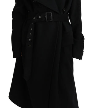 Dolce &amp; Gabbana Elegante gabardina de lana negra