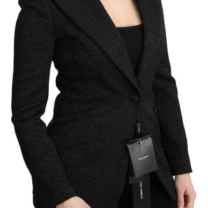 Dolce & Gabbana Elegant Black Brocade Single Breasted Blazer