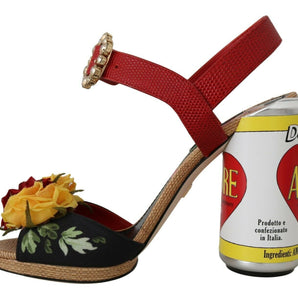 Dolce & Gabbana Multicolor Floral Crystal Embellished Sandals Dolce & Gabbana 