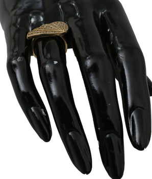 Nialaya Elegant Gold-Crystal Embellished Ring Nialaya 