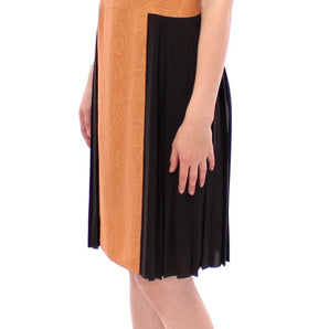 FILOS Silk Bronze & Black Sleeveless Sheath Dress