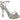 Dolce & Gabbana Silver Leather Ankle Strap Sandals with Crystals Dolce & Gabbana