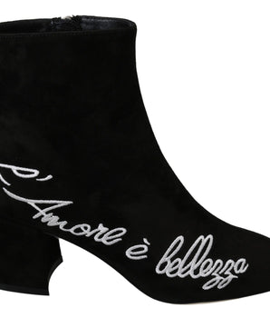 Dolce & Gabbana Chic Embroidered Ankle Boots Dolce & Gabbana 