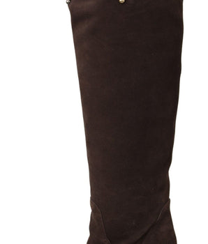 Dolce & Gabbana Studded Suede Knee High Boots in Brown Dolce & Gabbana 