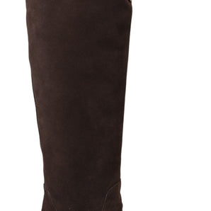 Dolce & Gabbana Studded Suede Knee High Boots in Brown Dolce & Gabbana 