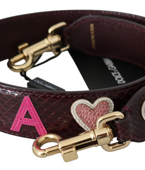 Dolce & Gabbana Bordeaux Exotic Skin Leather Belt Shoulder Strap Dolce & Gabbana 