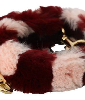 Dolce & Gabbana Pink Red Lapin Fur Accessory Shoulder Strap Dolce & Gabbana 