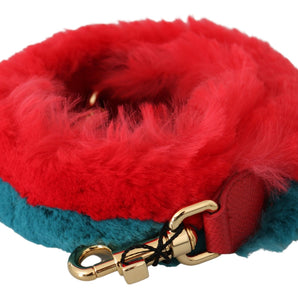 Dolce &amp; Gabbana Elegant Red Lapin Fur Shoulder Strap