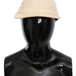 Dolce &amp; Gabbana Elegant White Lambskin Leather Baseball Cap