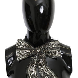 Dolce &amp; Gabbana Elegant Silver Silk Bowtie