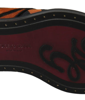 Dolce &amp; Gabbana Zapatos de vestir con estampado de tigre y pelo de potro