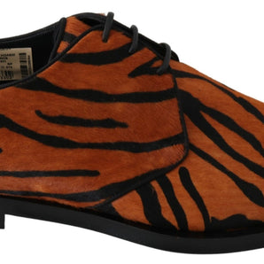 Dolce & Gabbana Tiger Pattern Dress Shoes with Pony Hair