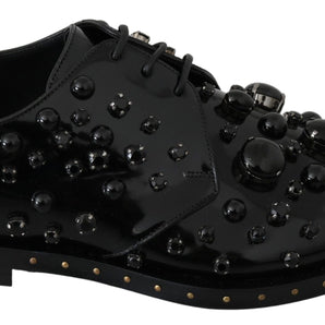 Dolce & Gabbana Elegant Black Dress Shoes with Crystals Dolce & Gabbana 