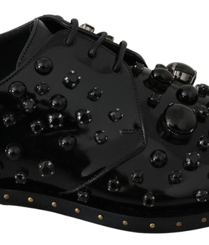 Dolce & Gabbana Elegant Black Dress Shoes with Crystals Dolce & Gabbana 