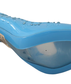 Dolce &amp; Gabbana Crystal Embellished Blue Cinderella Pumps