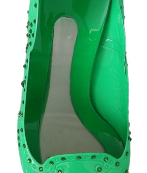 Dolce &amp; Gabbana Enchanting Crystal Cinderella Pumps in Lush Green