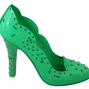 Dolce & Gabbana Enchanting Crystal Cinderella Pumps in Lush Green Dolce & Gabbana 