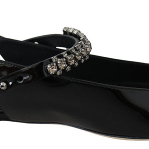 Jimmy Choo Elegant Black Patent Flats with Crystal Accent Jimmy Choo 