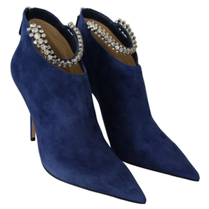 Jimmy Choo Pop Blue Crystal-Strap Heeled Boots Jimmy Choo 