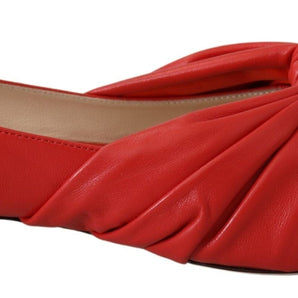 Jimmy Choo Chic Red Pointed Toe Leather Flats Jimmy Choo 