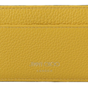 Tarjetero de cuero amarillo Jimmy Choo Sunshine