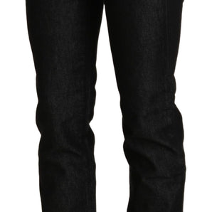 Ermanno Scervino Chic Black Mid Waist Skinny Jeans