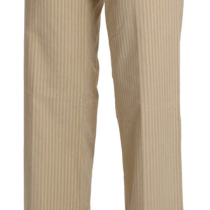 Ermanno Scervino Chic Beige High-Waist Wide Leg Pants