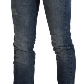 Ermanno Scervino Chic Mid Waist Skinny Denim in Blue Washed