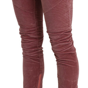 Ermanno Scervino Chic Red Mid Waist Skinny Trousers