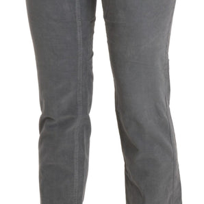 Ermanno Scervino Chic Gray Mid Waist Cropped Trousers