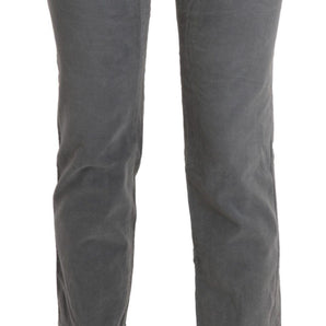 Ermanno Scervino Chic Gray Mid Waist Cropped Trousers