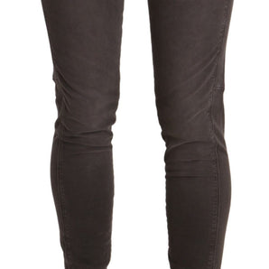 Ermanno Scervino Chic Brown Low Waist Skinny Trousers