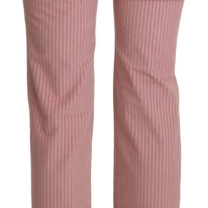 Ermanno Scervino Chic Pink Mid Waist Straight Trousers