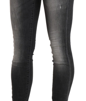 Acht Black Gray Washed Skinny Trouser Cotton Jeans