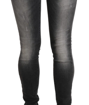 Acht Black Gray Washed Skinny Trouser Cotton Jeans