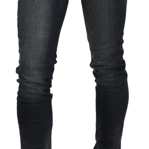 Acht Elegant Low Waist Skinny Black Jeans