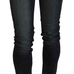 Acht Elegant Low Waist Skinny Black Jeans