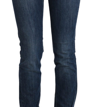 Acht Blue Washed Low Waist Skinny Denim Trouser