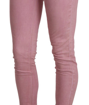 Acht Pink Mid Waist Skinny Stretch  Denim Pant