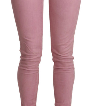 Acht Pink Mid Waist Skinny Stretch  Denim Pant