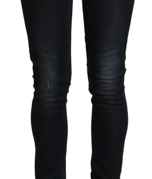 Acht Blue Washed Low Waist Skinny Denim Slim Trouser