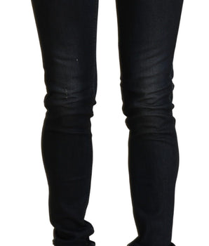 Acht Black Washed Low Waist Skinny Denim Jeans